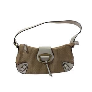 Hillard and Hanson Faux Wicker Handbag Purse Mini Baguette Bag Vacation Beachy